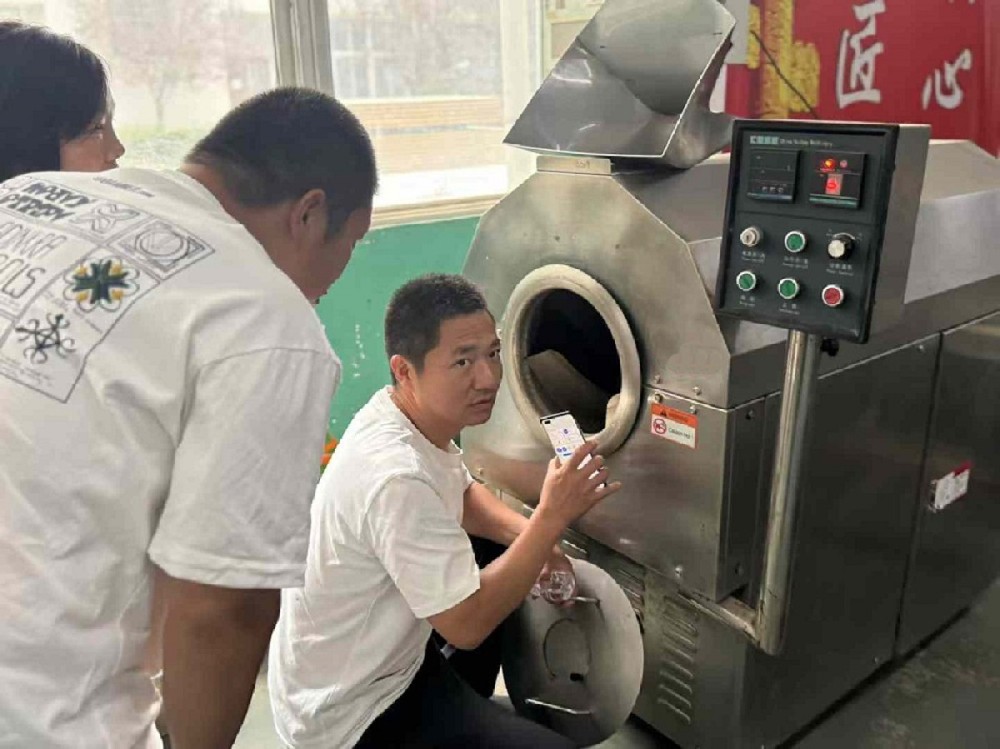 Zhoukou customer test machine electromagnetic stir-roasting machine